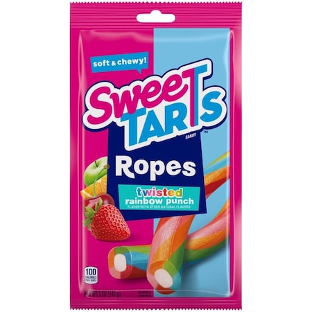 Sweetarts SweetTARTS Twisted Ropes Rainbow Punch Gummi Candy 5 oz Pouch, PK12 71289
